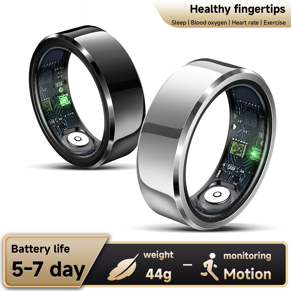 Smart health detector ring for Elderly Children Women Men heart rate Blood oxygen sleep monitoring tracking ring IP68 waterproof health