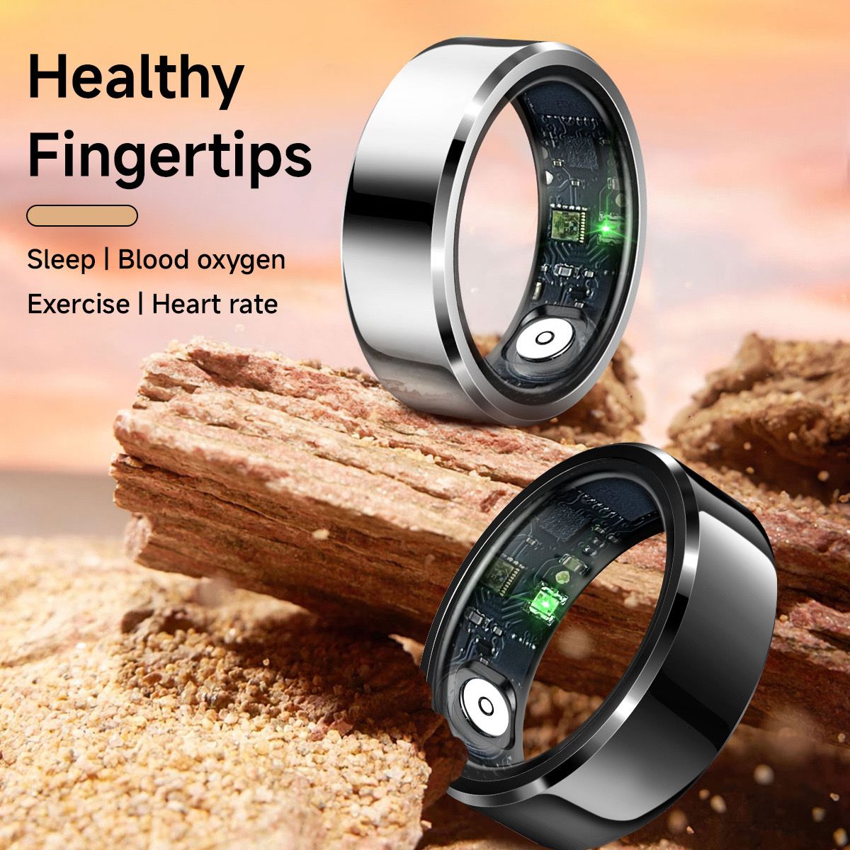 Smart health detector ring for Elderly Children Women Men heart rate Blood oxygen sleep monitoring tracking ring IP68 waterproof health