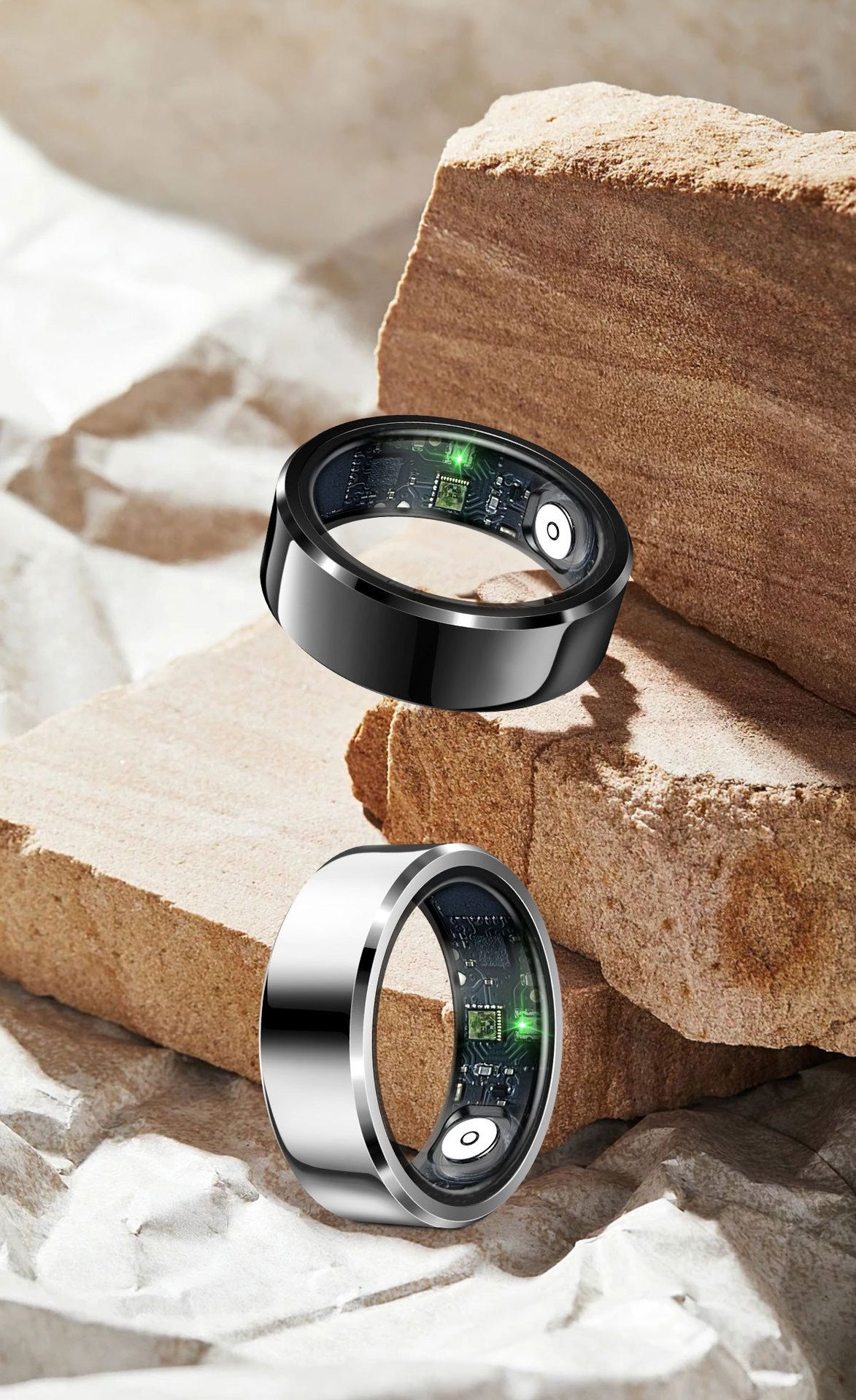 Smart health detector ring for Elderly Children Women Men heart rate Blood oxygen sleep monitoring tracking ring IP68 waterproof health