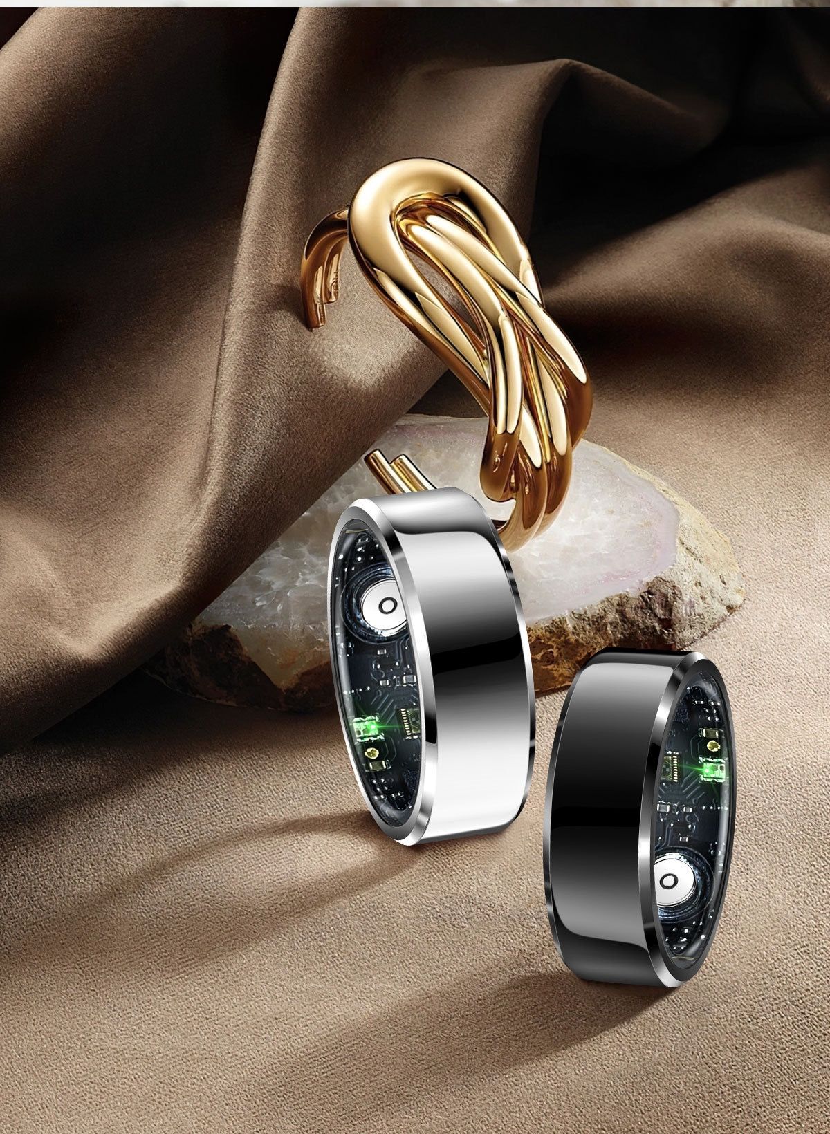 Smart health detector ring for Elderly Children Women Men heart rate Blood oxygen sleep monitoring tracking ring IP68 waterproof health