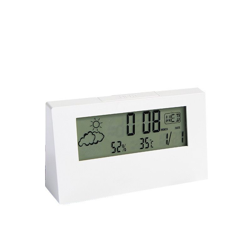 LCD clock transparent Electronic alarm clock weather temperature humidness calender ins transparent weather display alarm clock for family children and students