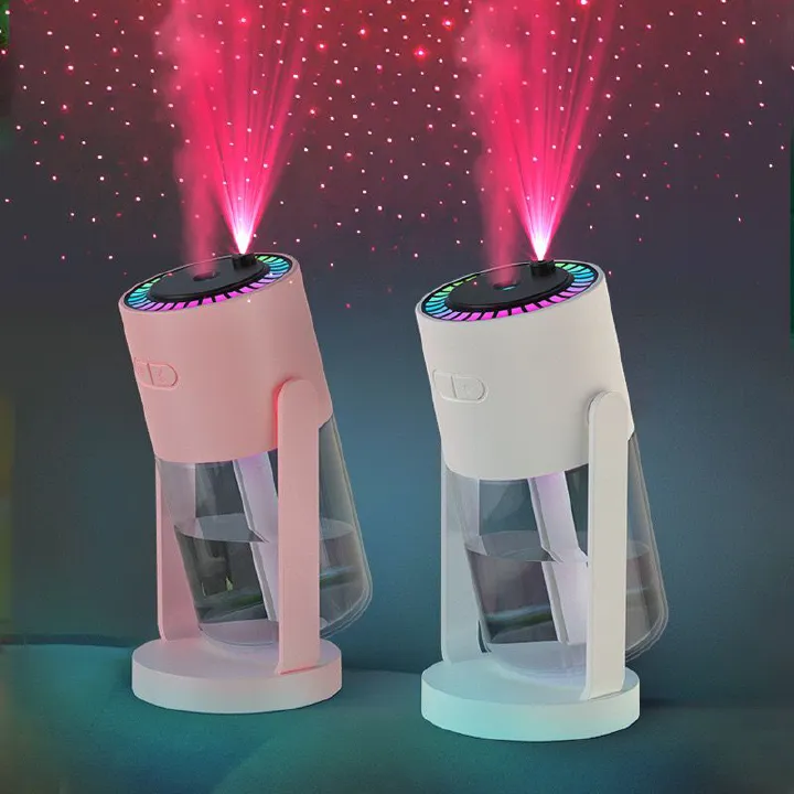 2024 New starry sky projection humidifier spray USB port creative car air humidifier Indoor household water replenishment atomizer