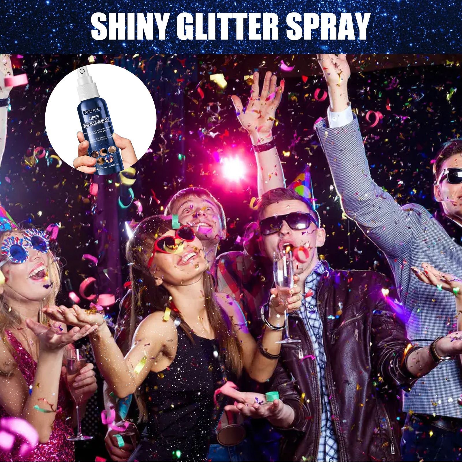 3pcs Flash spray gold color Glitter Spray 60ml Nightclub Party Skin Star BrighTening Glitter Clothing Highlights Halloween Brightening