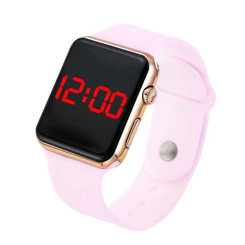 Smart intelligent watch touch button LED watch universal women's watch all red light square type electronic watch