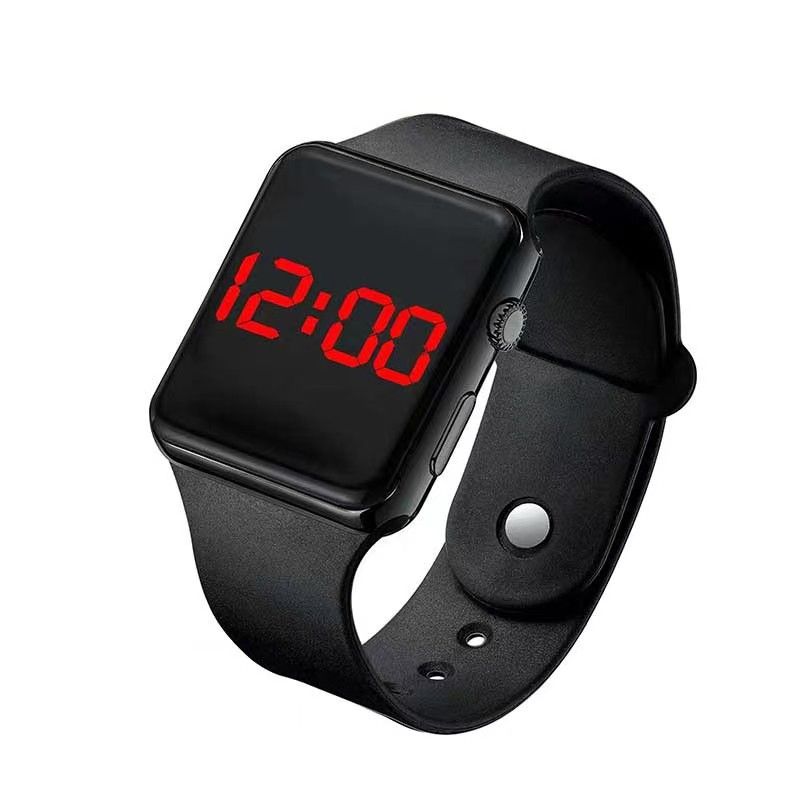 Smart intelligent watch touch button LED watch universal women's watch all red light square type electronic watch