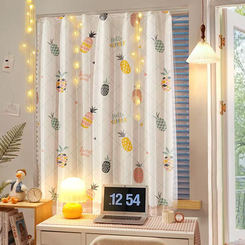 Velcro cute style curtains curtains with gauze curtains non perforated blackout curtains  daily home curtains