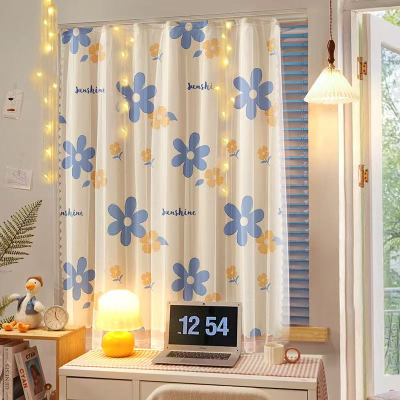 Velcro cute style curtains curtains with gauze curtains non perforated blackout curtains  daily home curtains