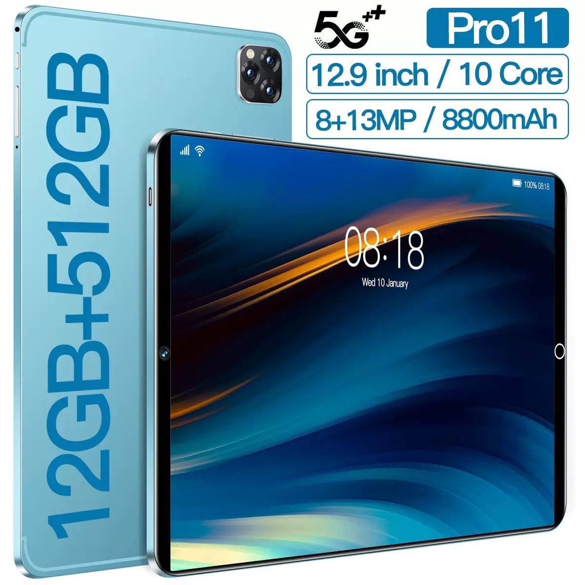 New Android 12G+512G Storage Memory Smart Tablet Cheap laptop 12.9"inch tablet HD screen Tablet