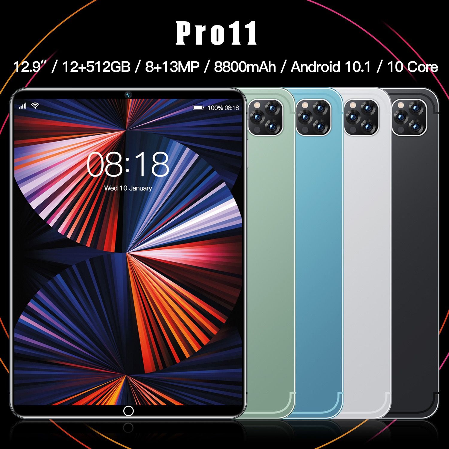 New Android 12G+512G Storage Memory Smart Tablet Cheap laptop 12.9"inch tablet HD screen Tablet