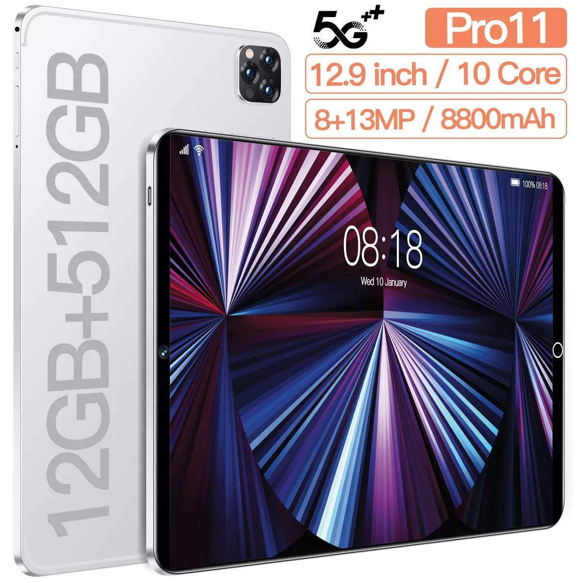 New Android 12G+512G Storage Memory Smart Tablet Cheap laptop 12.9"inch tablet HD screen Tablet
