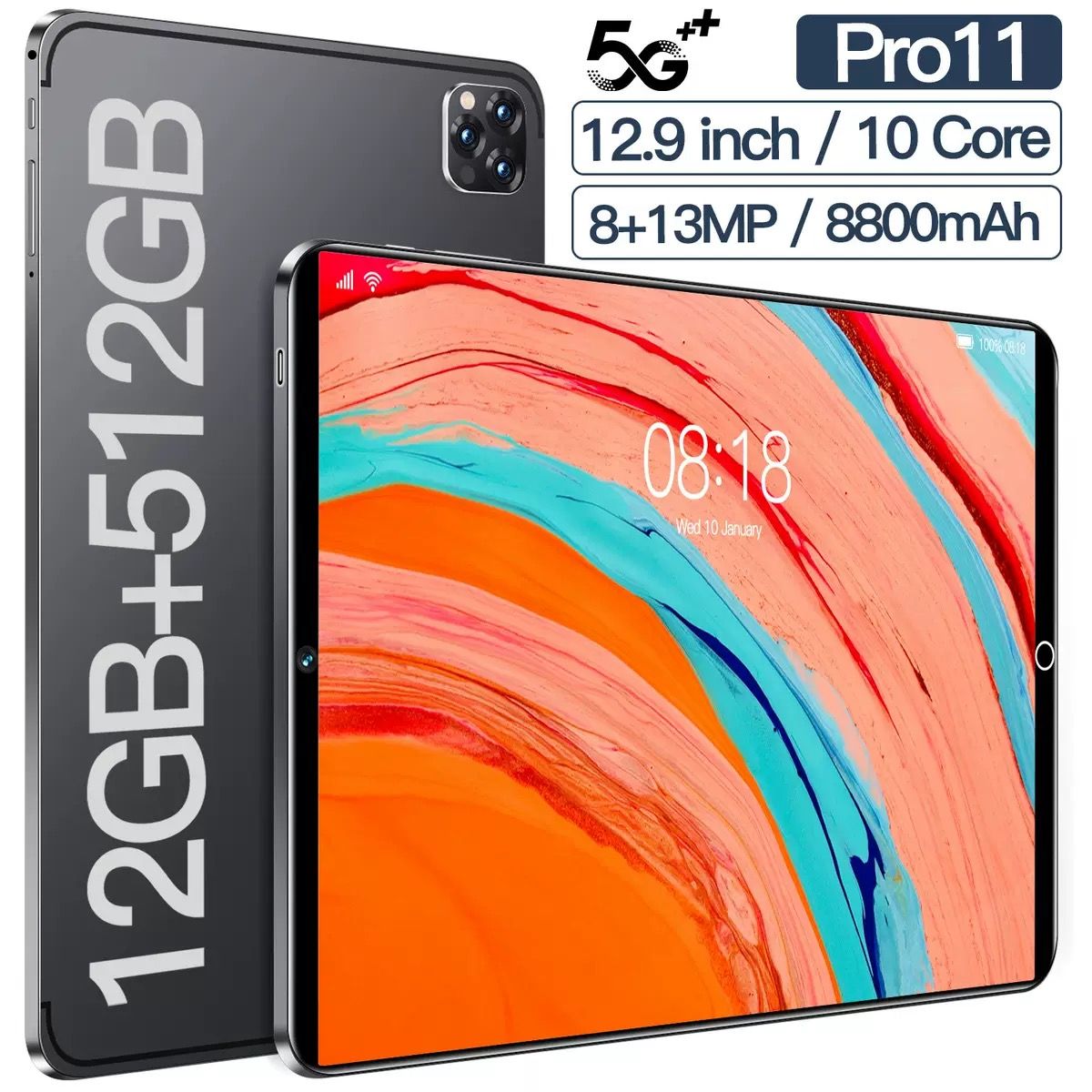 New Android 12G+512G Storage Memory Smart Tablet Cheap laptop 12.9"inch tablet HD screen Tablet