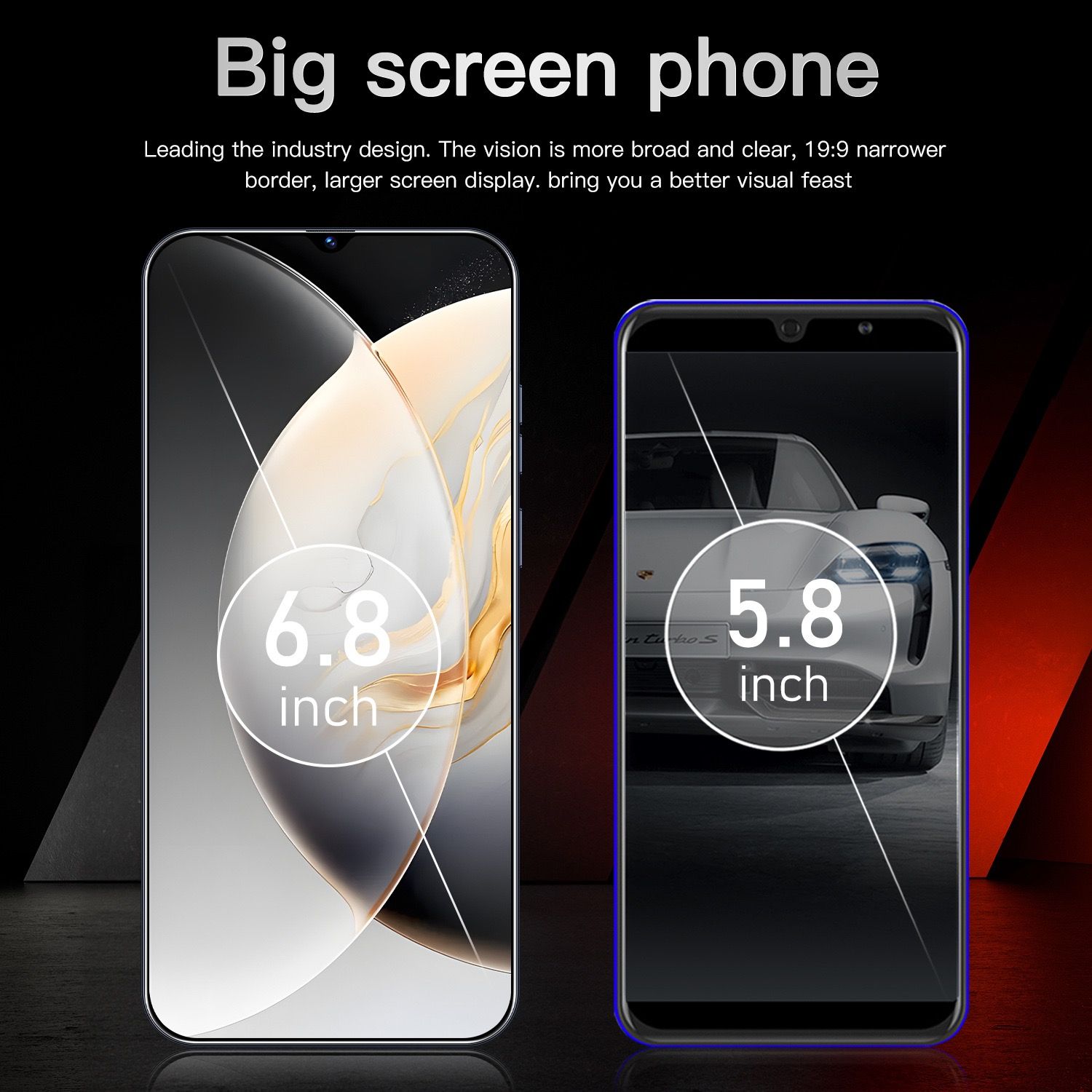 New smartphone model C30 7.3" large screen 16GB+1T cheap Android phone Cellphone