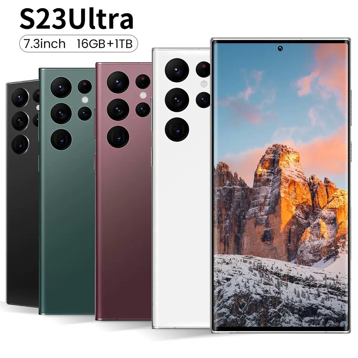 Brand New Android phone S23 Ultra Samsung phone shape 16G+1TB storage big storage 7.3inch screen smartphone cheap android cellphone