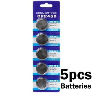 5pcs CR2450 Battery, Lithium Batteries, Tear Strip ECR 2450 DL2450 Computer Motherboard Calculator Remote Control Car Key FOB CMOS