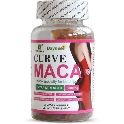 Curve Maca Gummies, 3000mg, Tribulus Herbal Supplements for Butt/HIPS Enlargement and Hormonal Balance, Mixed Fruit Flavor, 60 Count