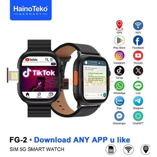 smartwatch a 5G SIM card slot for standalone use, an Android operating system, a built-in camera, GPS, and various health and fitness tracking functions