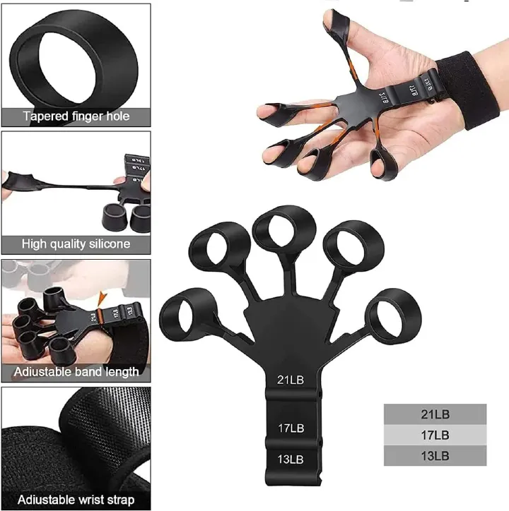 Finger Gripper Finger Exerciser Guitar Finger Exerciser 6 Resistant Levels Recovery Physical Tools Hand Strengthener For Patient