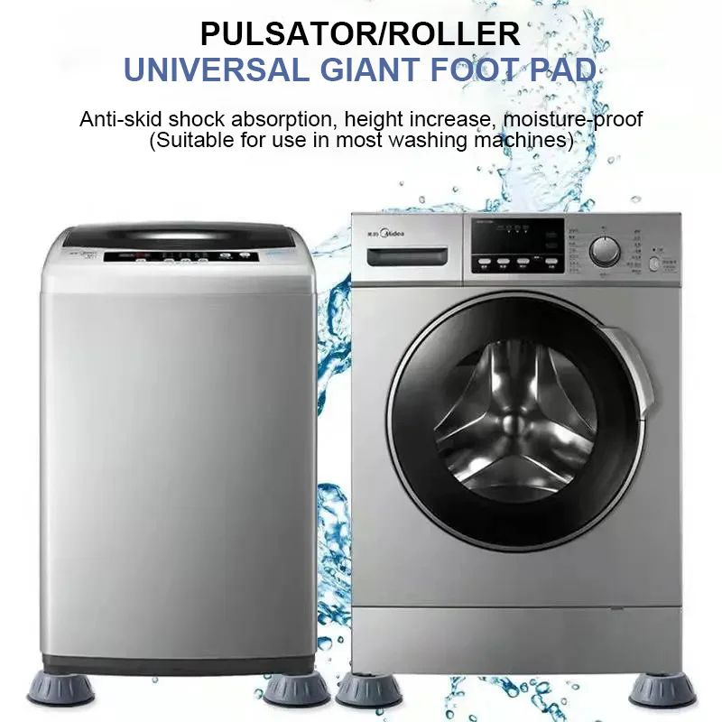 4pcs Anti Vibration Feet Pads Rubber Mat Slipstop Silent Dampers Stand Universal Washing Machine Refrigerator Furniture Foot Pad