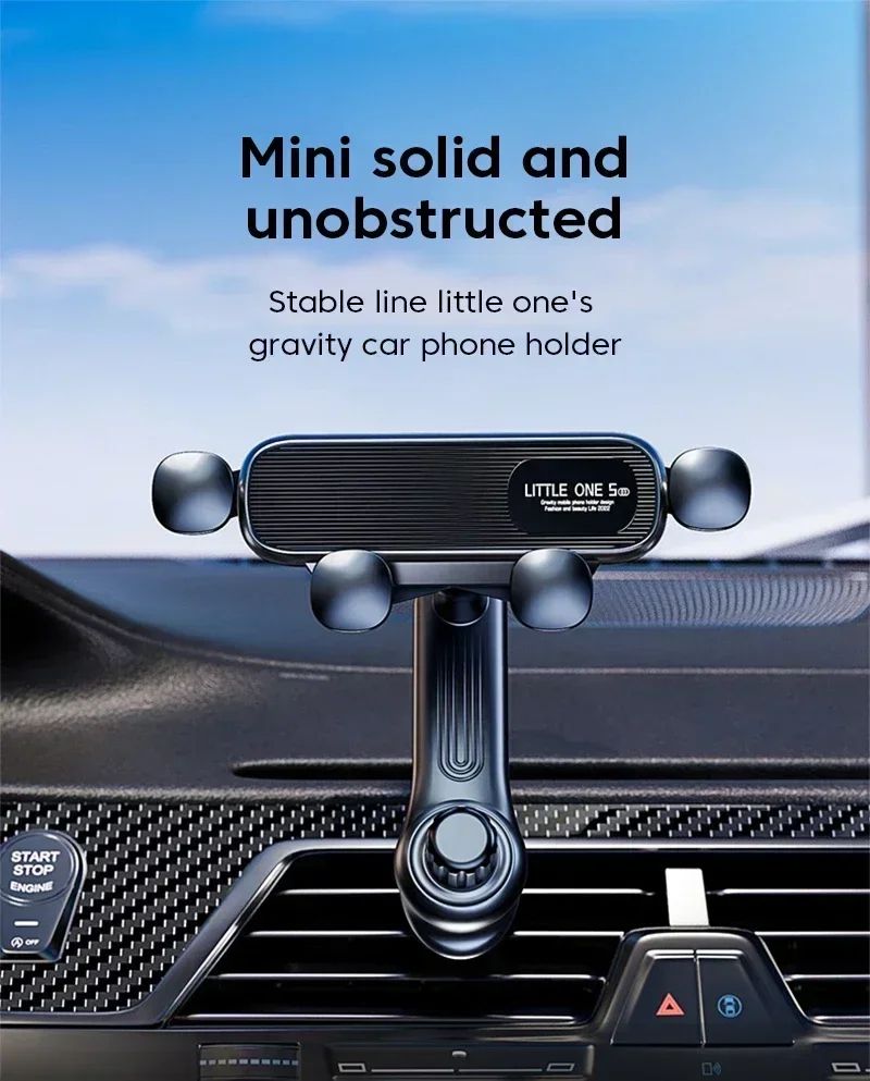 2024 New 360 Rotation Gravity Car Phone Holder Air Vent Clip Navigation Stand Telescopic Air Outlet Phone Support for 4.7-7 inch