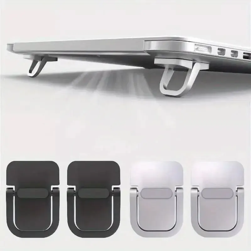 2pcs/Set Laptop Stand for Computer Keyboard Stand Riser Aluminum Mini Portable Laptop Stands for Notebook