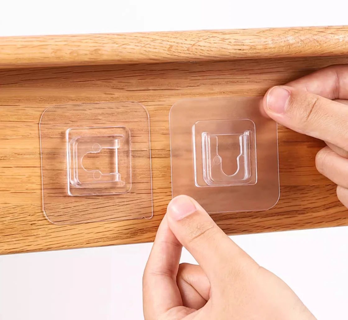 10 Pairs Double Sided Adhesive Wall Hooks Lnvisible Traceless Snap Hook Wall Storage Holder Bathroom Kitchen Bedroom Hook Kit