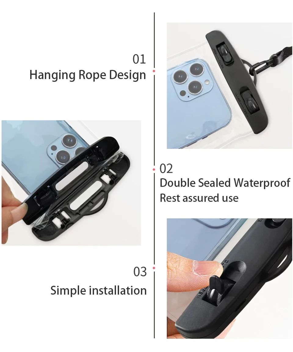 Waterproof Phone Case Swimming Water Proof Bag Universal Underwater Protector Pouch Cover For iPhone Samsung below 6.7" Phone