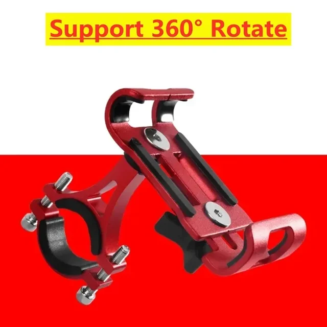 360 Rotate Metal Motorcycle Bicycle Phone Holder Aluminum Alloy Anti-slip Bracket Support GPS Clip Bike Phone Stand for iPhone