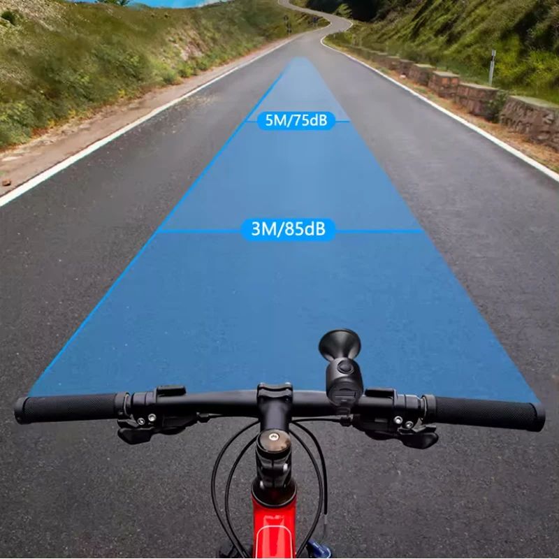 Bicycle Electric Horn High Sound 120dB Waterproof Anti-theft Audio Warning Alert Bike Bell for Safety Riding