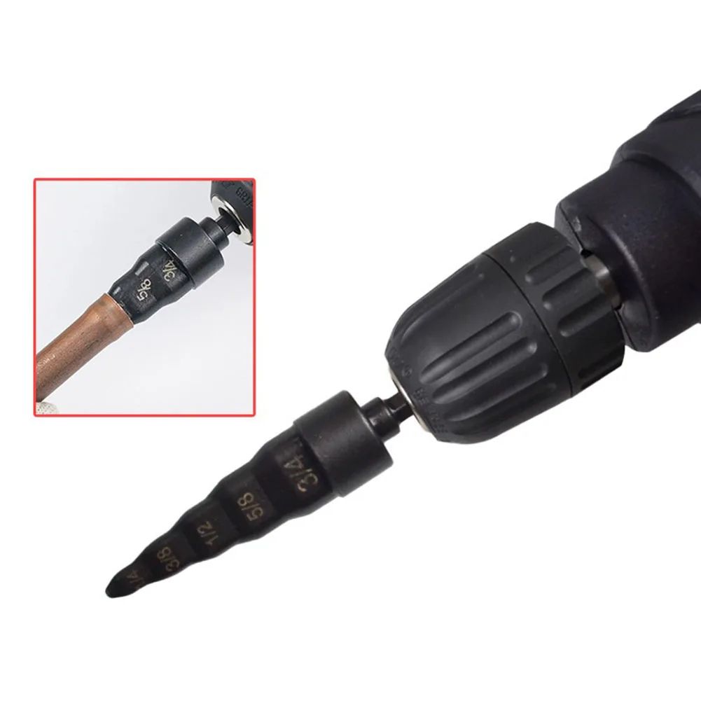 Tube Expander 5 In 1 Copper Tube Expander Air Conditioner Copper Pipe Swaging Tools Hex Shank Electric Drill Bit Flaring Tools