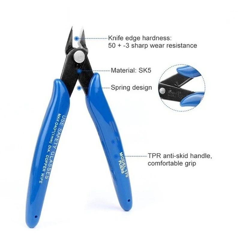 Diagonal Pliers Carbon Steel Pliers Electrical Wire Cable Cutters Cutting Side Snips Flush Pliers Nipper Hand Tools