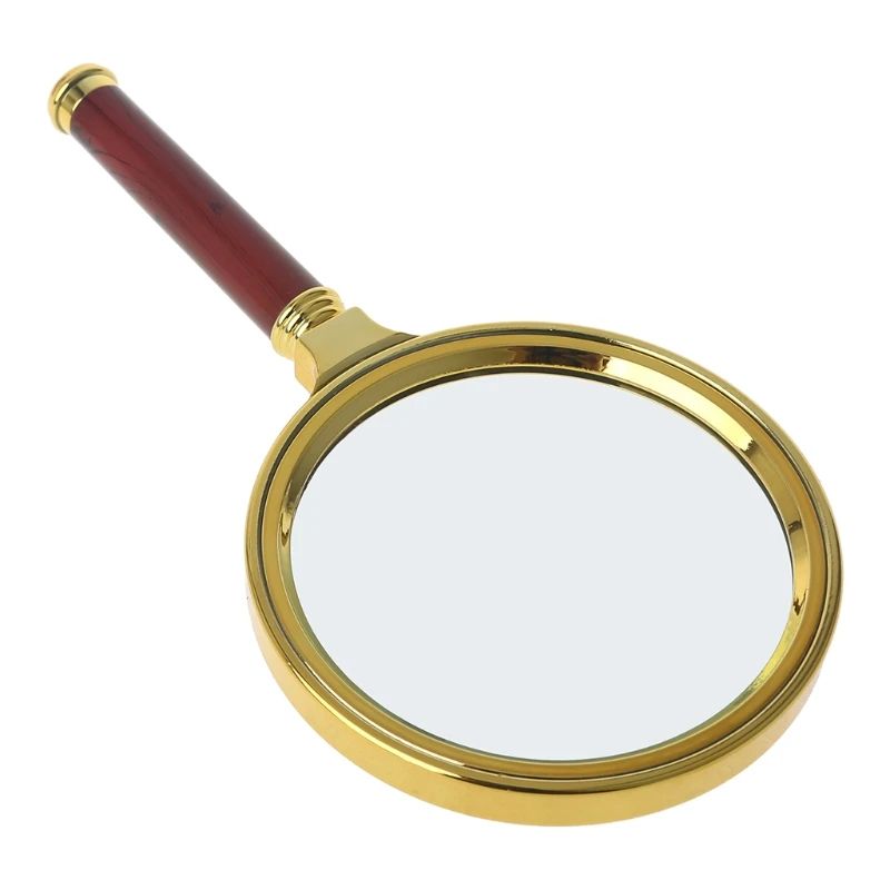 60mm 70mm 80mm Portable Handheld 10X Magnifying Glass Retro Handle Magnifier Eye Loupe Glass