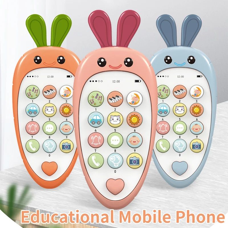 Baby Cell Phone Toy with Early Education & Music, Learning Educational Fake Phone for Kids, Sensory Toys for Toddlers Kids