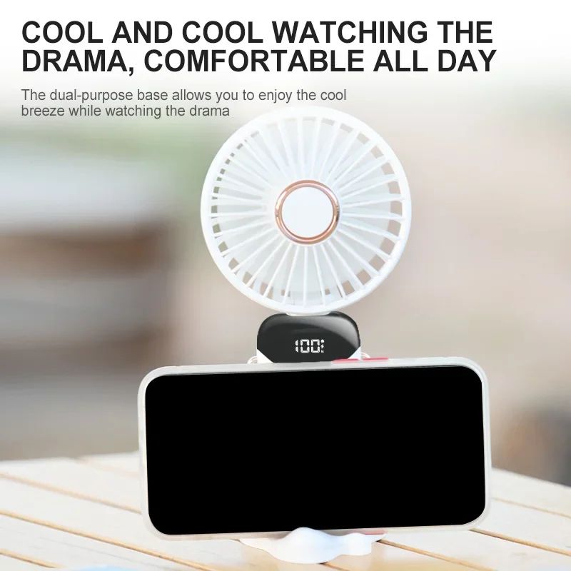 2024 New Arrival Wind Cooling Hand Mini Usb Fan Portable 5 Speed Personal Pocket Rechargeable Handheld with Hook