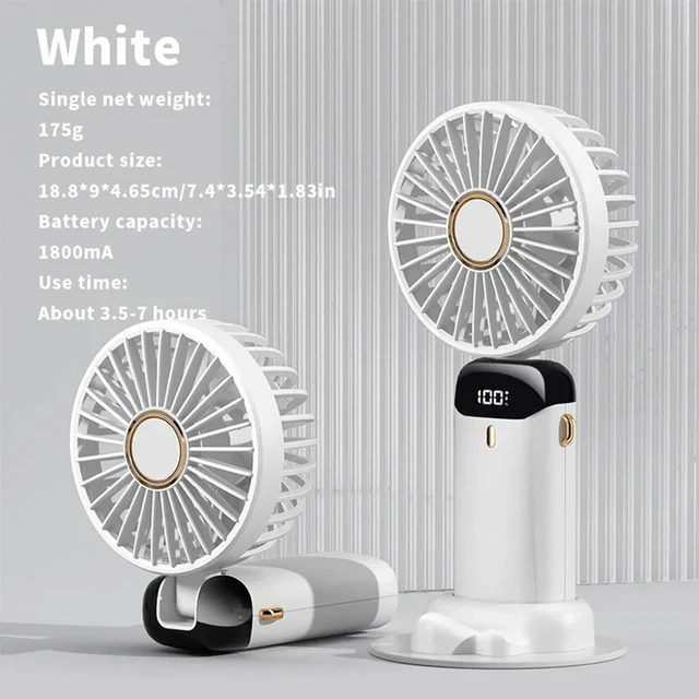 2024 New Arrival Wind Cooling Hand Mini Usb Fan Portable 5 Speed Personal Pocket Rechargeable Handheld with Hook