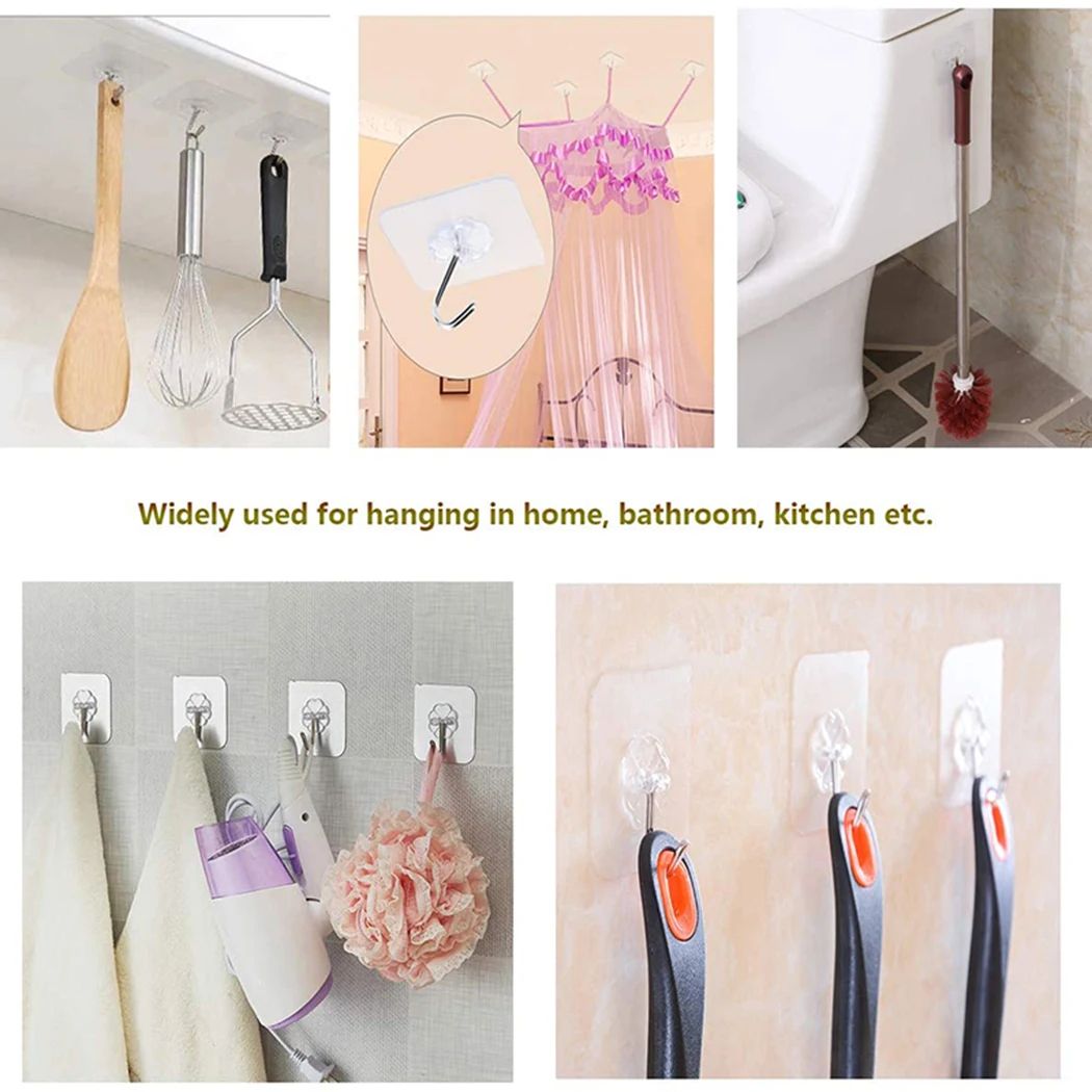 10/20Pcs Transparent Strong Self Adhesive Door Wall Hangers Hooks Suction Heavy Load Rack Cup Sucker for Kitchen Bathroom Office