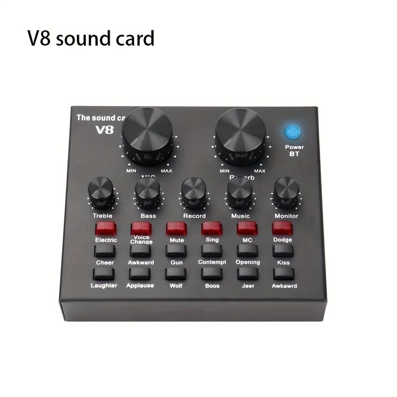 Cross-border Hot Style V8 Soundcard Broadcast Equipment Suit Computer Phone Trill Game Host Special Microphone Microphone