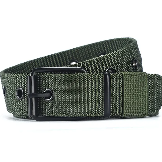 Men's Belt Porous Canvas Pin Buckle Leather Belt Outdoor Sports Belt Women's Trendy Eyelet Belt With Jeans Belt For Men Women