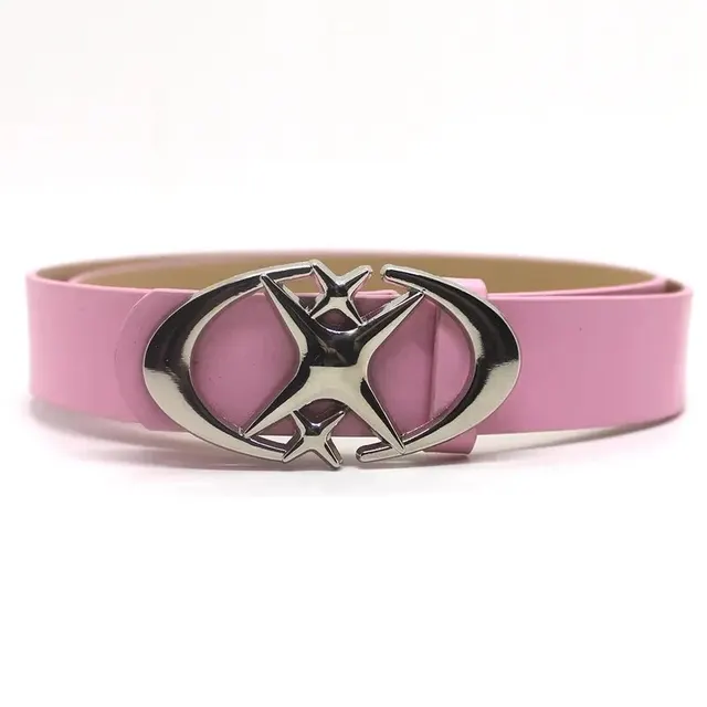 Women Belt Punk Star Buckle Belt Design Cross Metal Vintage Gothic Men Women Y2K Belt Pu Leather Waistband Pants Jeans Lady Belt