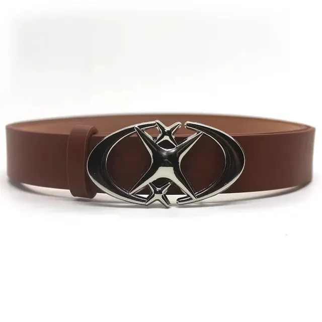 Women Belt Punk Star Buckle Belt Design Cross Metal Vintage Gothic Men Women Y2K Belt Pu Leather Waistband Pants Jeans Lady Belt