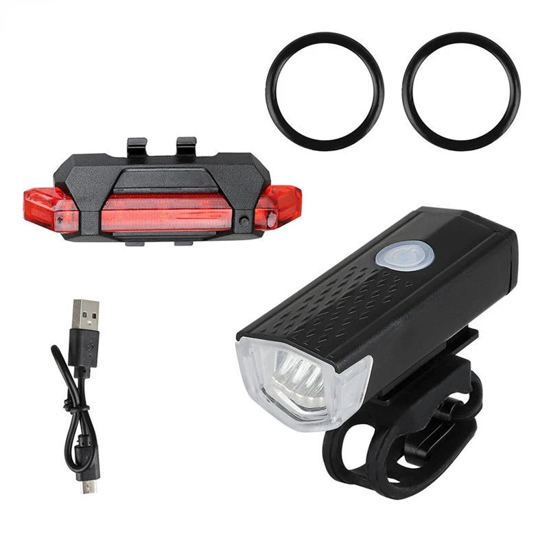 MTB Bike Front Lights USB LED Rechargeable Waterproof Mountain Bike Headlight Bicycle Safety Warning Light Cycling Accessories