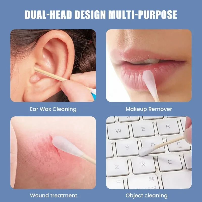500pcs Per Pack, 5 Packs, Double-ended Cotton Swabs, Baby Cotton Swabs, Ear Cleaning Sticks, Healthy Cleaning Tools
