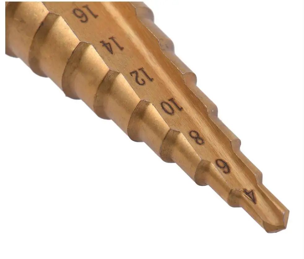 Hexagonal Handle Titanium Plated Ladder Drill Tower Drill Bit Set 3-12/4-12/4-20mm Small Three Piece Set