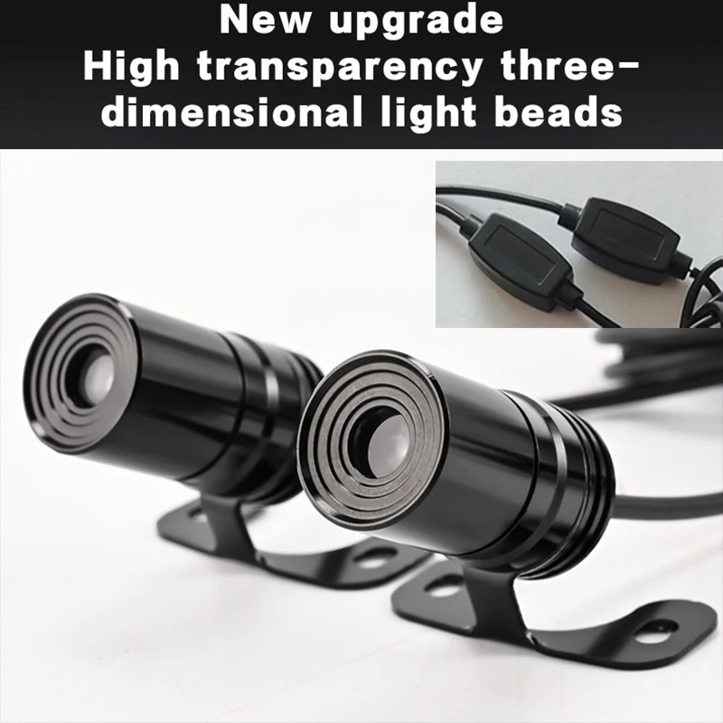 2PCS Motorcycle Angel wings LED projection light electric car street modification welcome decoration anti-collision laser light