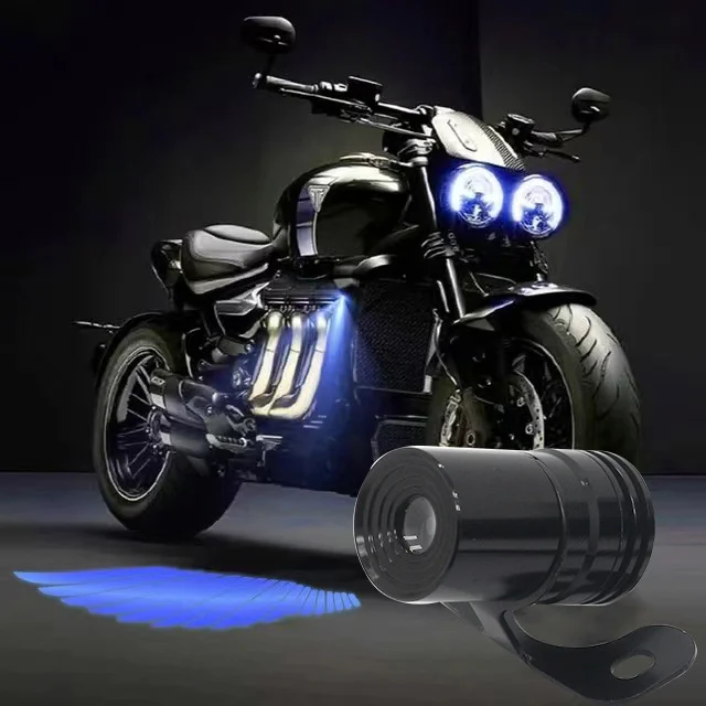 2PCS Motorcycle Angel wings LED projection light electric car street modification welcome decoration anti-collision laser light