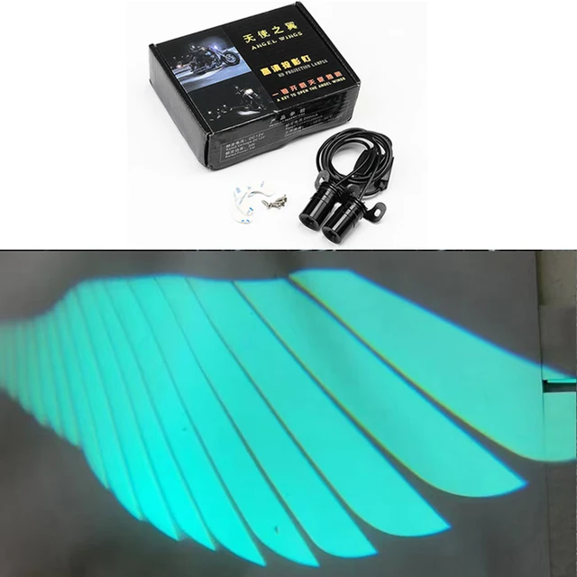 2PCS Motorcycle Angel wings LED projection light electric car street modification welcome decoration anti-collision laser light