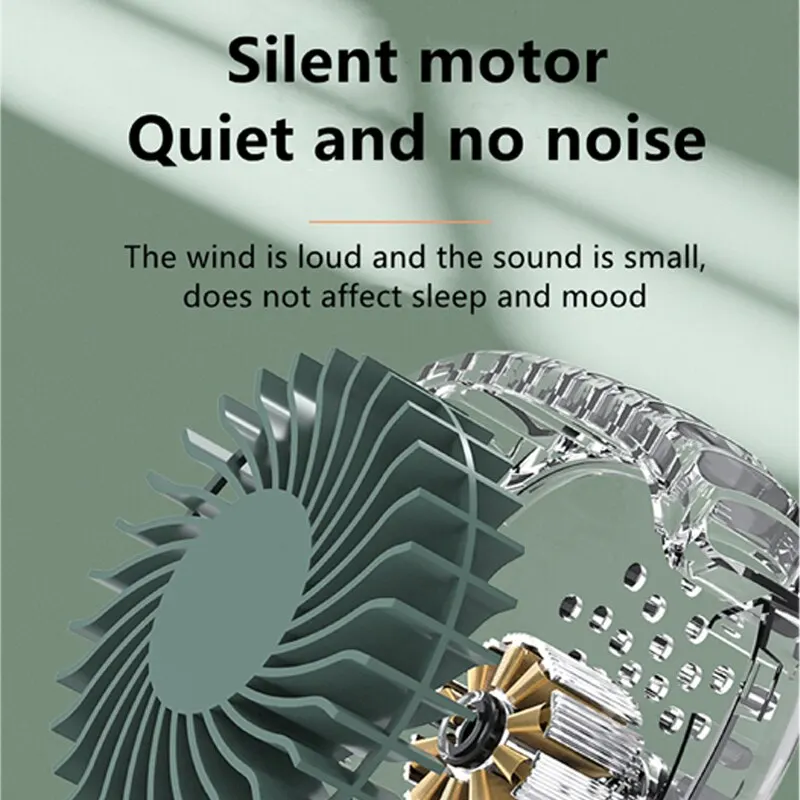 Mini Portable Fan Portable Rechargeable Bladeless Turbo Ultra Quiet Student Hand Held Fan Outdoor Sports Travel