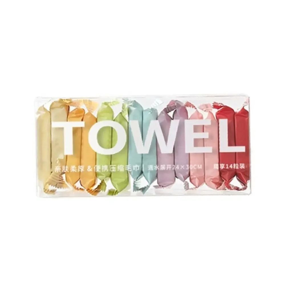 14pcs/box Disposable Washcloth Portable Travel Towel Thickened Compressed Face Cleansing Beauty Square Towel