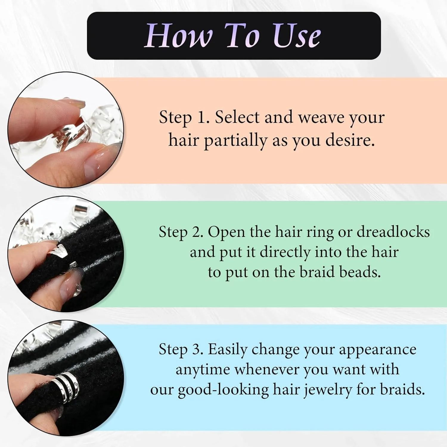 40PCS Hair Jewelry for Braids Gold Hair Cuffs Multi Style Rings Adjustable Hair Beads for Braid Loc Dreadlock Accessories