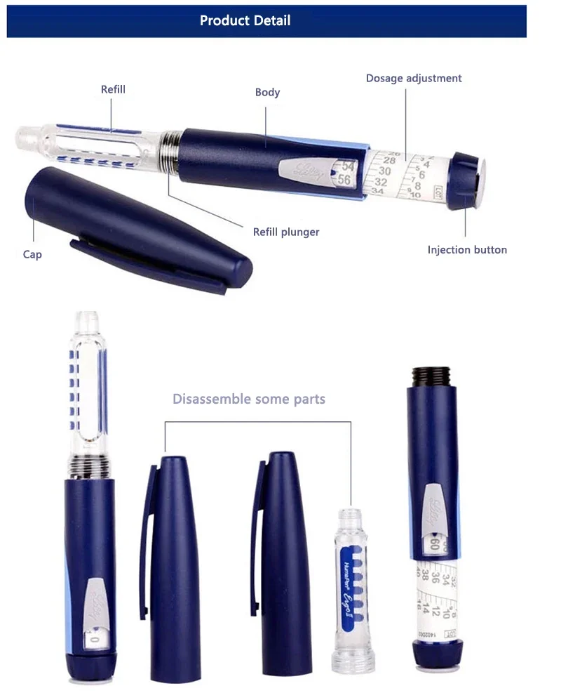 Eli Lilly 2 Pen Type Insulin Syringe Is Suitable For 3mL Insulin Cartridge For Insulin Injection In The Treatment Of Diabetes