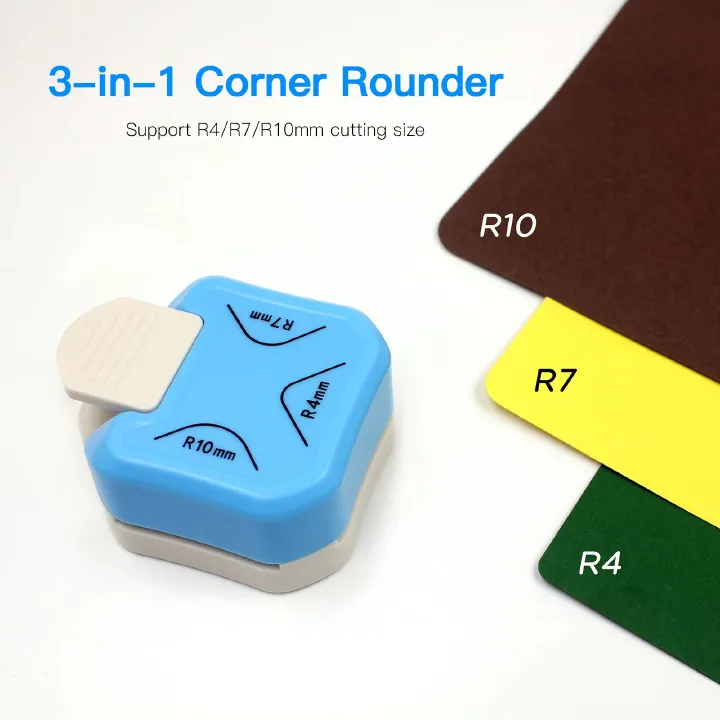 Corner Rounder Punch 3 in1 R4/R7/R10mm Round Corner Trimmer Cutter for Card Craft Scrapbook Wrapping Paper Sticker